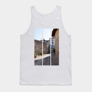 North Italy Life in the center of the lombard medieval city. Walking through narrow streets and walls. Sunny summer day. (vertical) Tank Top